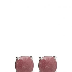 Syster P Cushion Stud Earrings Silver Rhodochrosite korvakorut