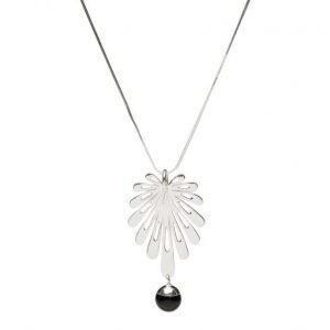 Syster P Deco Flower Necklace Silver Black Onyx kaulakoru