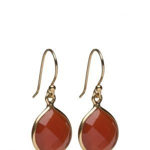 Syster P Raindrop Earrings Gold Carnelian korvakorut