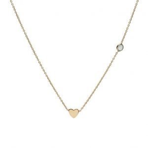 Syster P Sparkle Necklace Gold Heart Green Aventurine kaulakoru