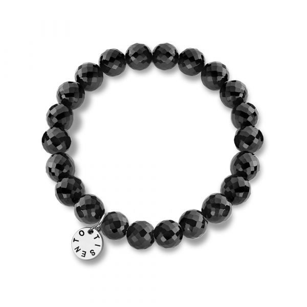 Ti Sento Elastic Bracelet With Black Beads Rannekoru