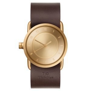 Tid Watches Tid No.1 Kulta Rannekello Walnut Nahkaranneke 33 Mm