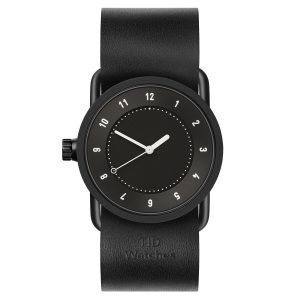 Tid Watches Tid No.1 Musta Rannekello Musta Nahkaranneke 33 Mm