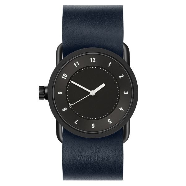 Tid Watches Tid No.1 Musta Rannekello Navy Nahkaranneke 33 Mm