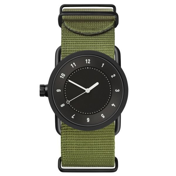 Tid Watches Tid No.1 Musta Rannekello Vihreä Nylon 33 Mm