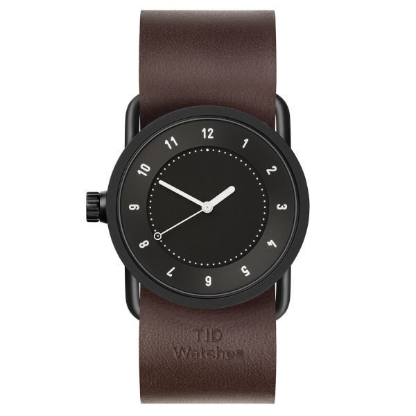 Tid Watches Tid No.1 Musta Rannekello Walnut Nahkaranneke 33 Mm