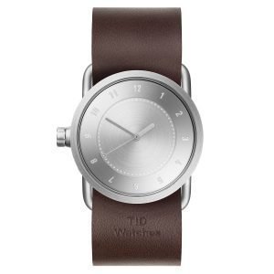 Tid Watches Tid No.1 Teräs Rannekello Walnut Nahkaranneke 33 Mm