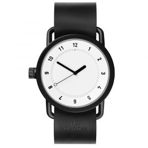 Tid Watches Tid No.1 Valkoinen Rannekello Black Nahkaranneke