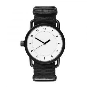 Tid Watches Tid No.1 Valkoinen Rannekello Black Nylon 36 Mm