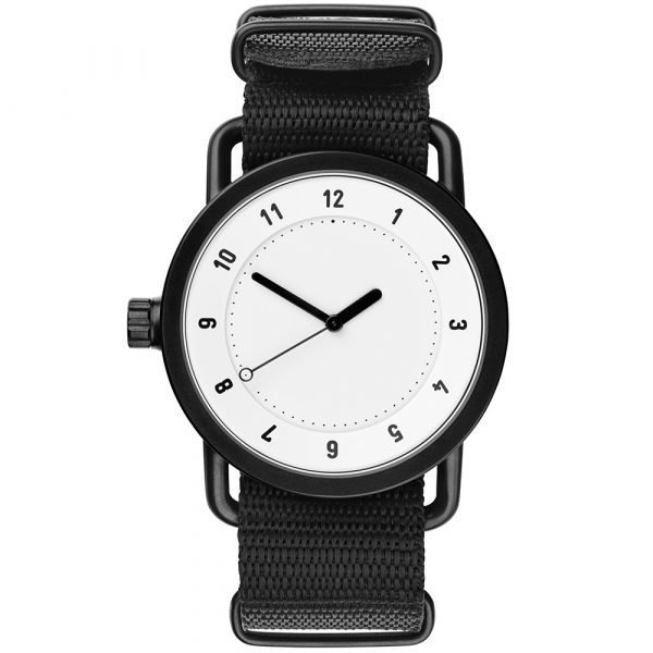 Tid Watches Tid No.1 Valkoinen Rannekello Nato Black Nylon