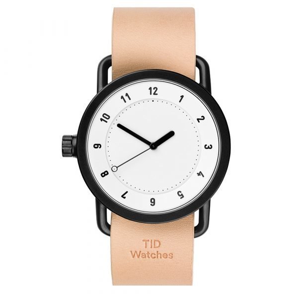 Tid Watches Tid No.1 Valkoinen Rannekello Natural Nahkaranneke