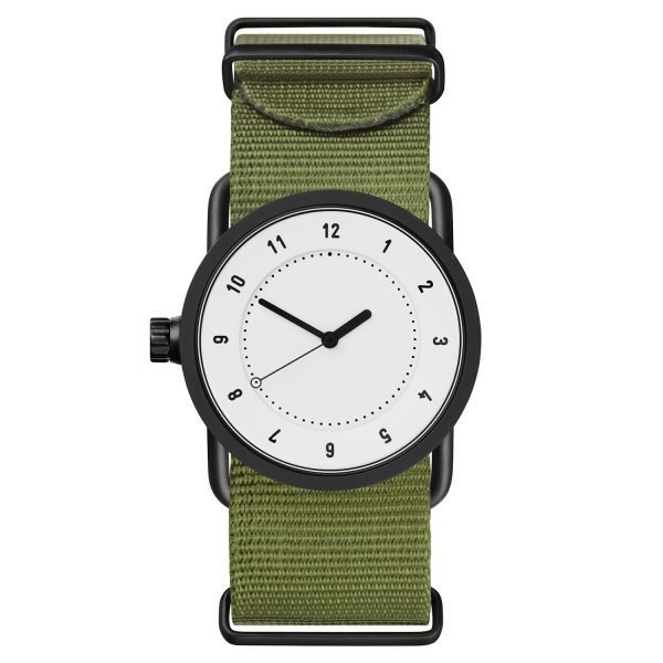 Tid Watches Tid No.1 Valkoinen Rannekello Vihreä Nylon 33 Mm