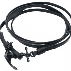 Wildcat Black Leather Anchor Nahkaranneke