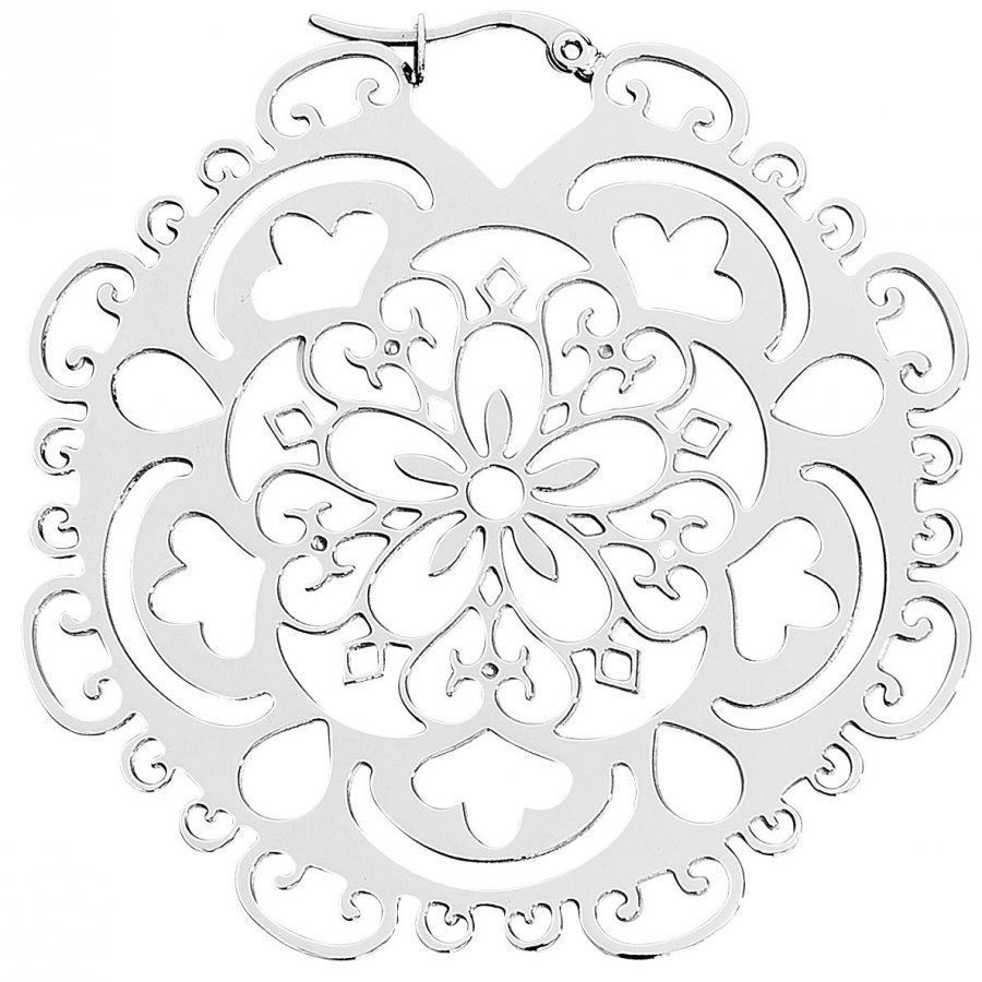 Wildcat Flower Hoop Silver Korvakorusetti