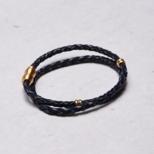 by Billgren Leather Bracelet 8969 Blue/Gold