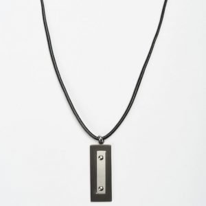 by Billgren Leather/Steel Necklace black/steel